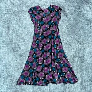 Vintage Floral Fireworks Rayon Dress